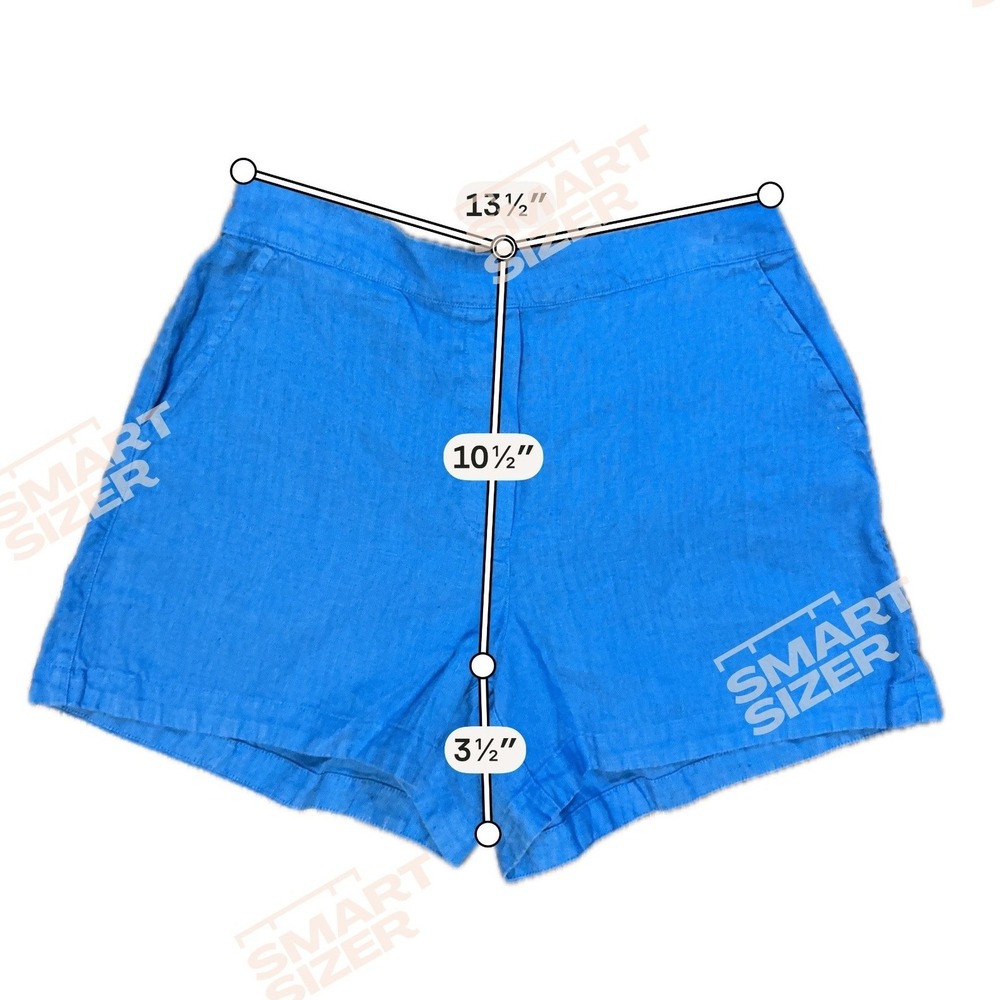 Frank & Eileen Womens Mae Linen Shorts XS Blue Pull On Casual Travel Coastal - Picture 4 of 7